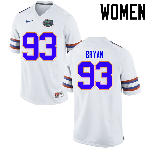 Florida Gators Women #93 Taven Bryan College Football Jerseys White